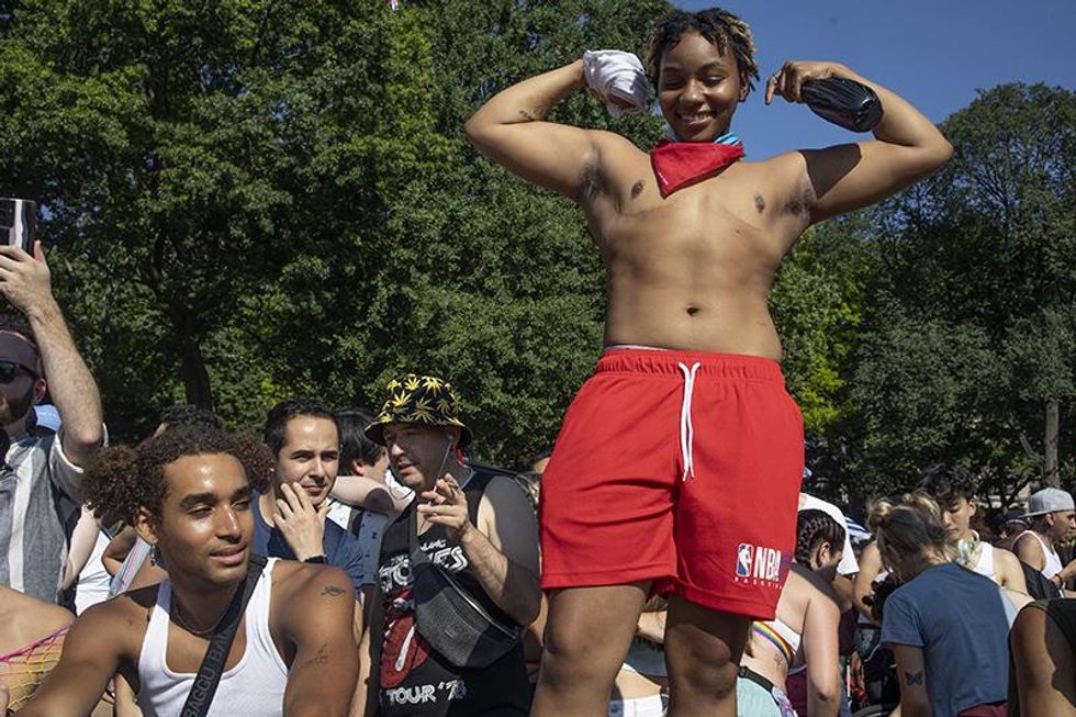 Parade participant during the New York City Pride March on June 26, 2022