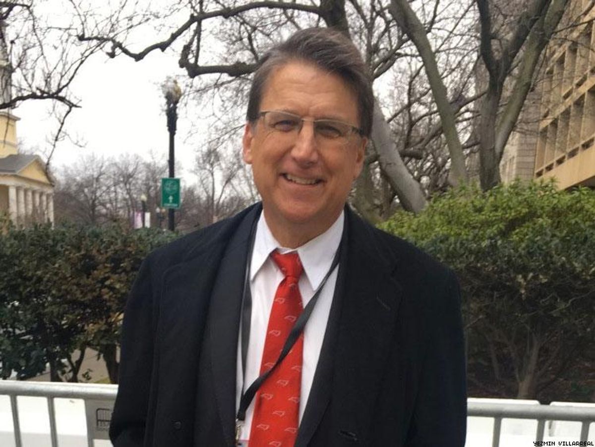The Advocate Interviewed Pat McCrory Before Protesters Yelled 'Shame'