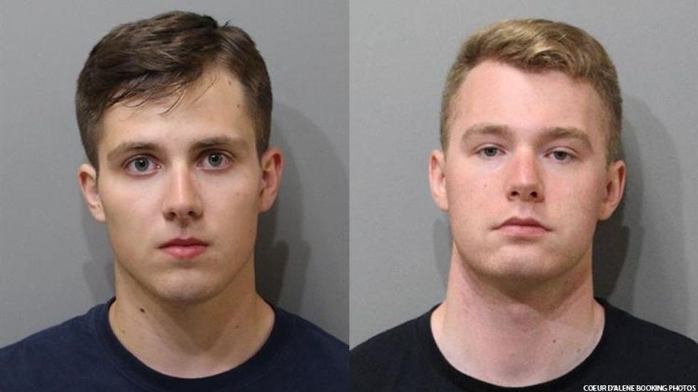 Patriot Front member suspects: Spencer Thomas Simpson (L) and Colton Michael Brown (R)