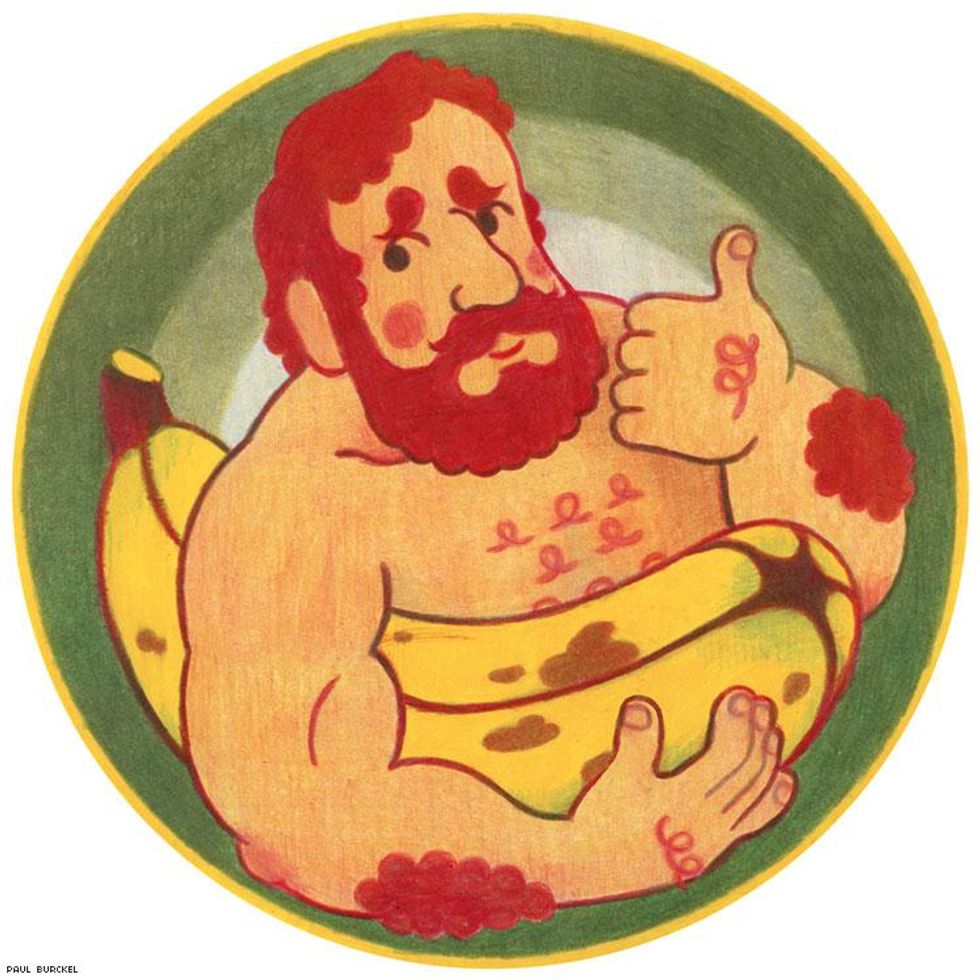 Paul Burckel: \u201cBenny Banane\u201d, colored pencils on paper, 20x20cm