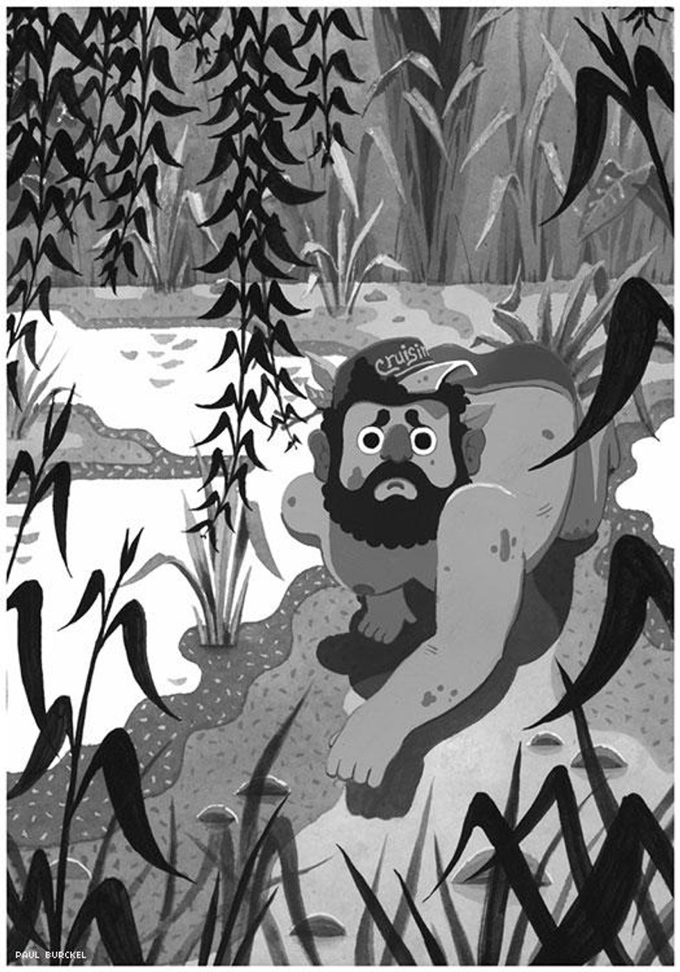 Paul Burckel: \u201cCruising gone wrong: Lost\u201d, gouache and ink on paper, 20x29cm