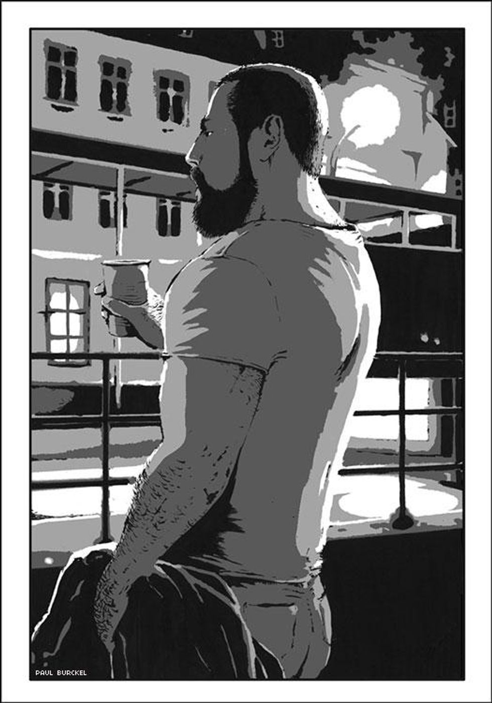 Paul Burckel: \u201cFred\u201d, excerpt from \u201cLa Nuit mange le Jour\u201d, ink and numeric, 15x20cm