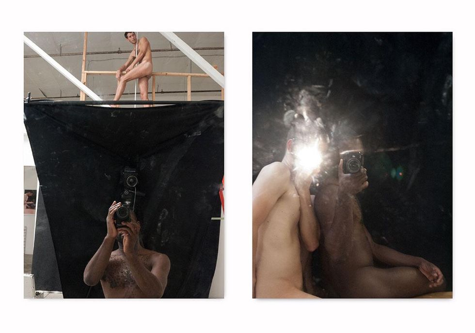 Paul Mpagi Sepuya, Right: Drop Scene, 2018 Left: Darkroom Mirror, 2018 \u00a9Paul Mpagi Sepuya / Photograph: Courtesy of Vielmetter Los Angeles