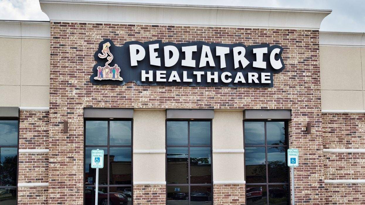 pediatric healthcare sign on building
