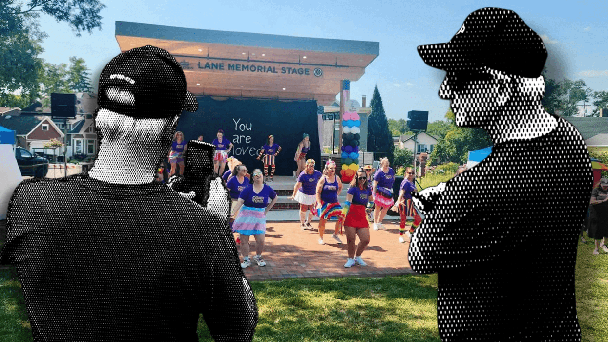 people at a pride event