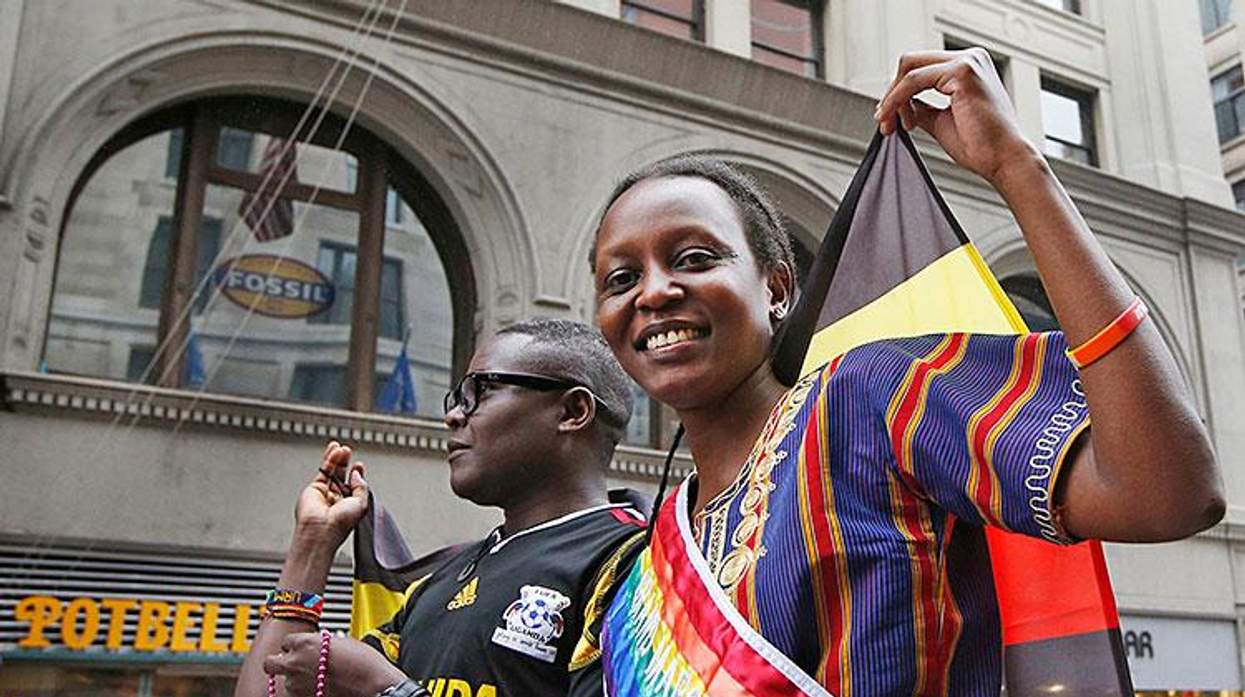 Pepe Julian Onziema and (right) Kasha Jacqueline Nabagesera