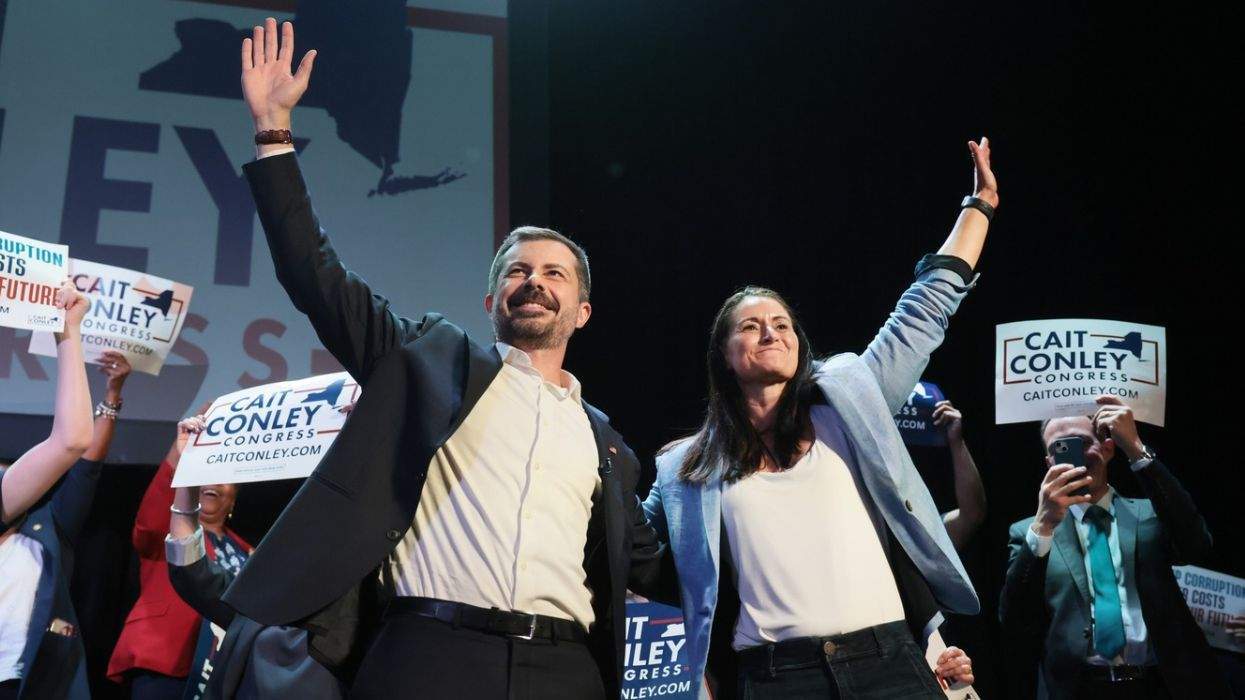 pete buttigieg with cait conley