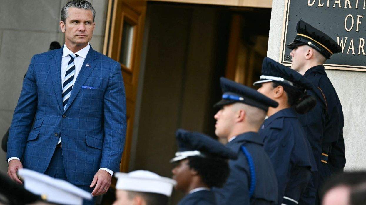 pete hegseth with military troops