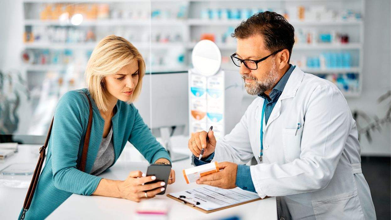 Pharmacist and customer