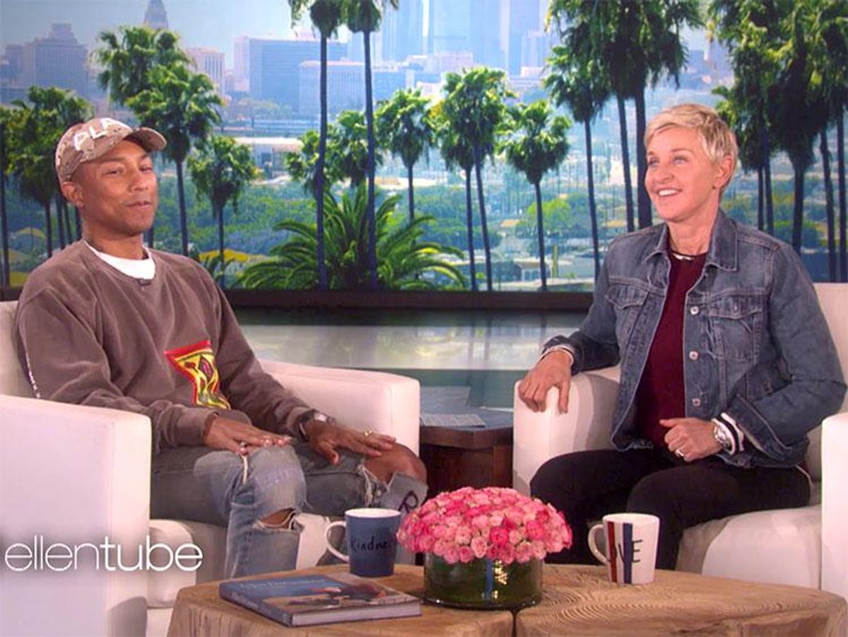 Pharrell Williams and Ellen DeGeneres