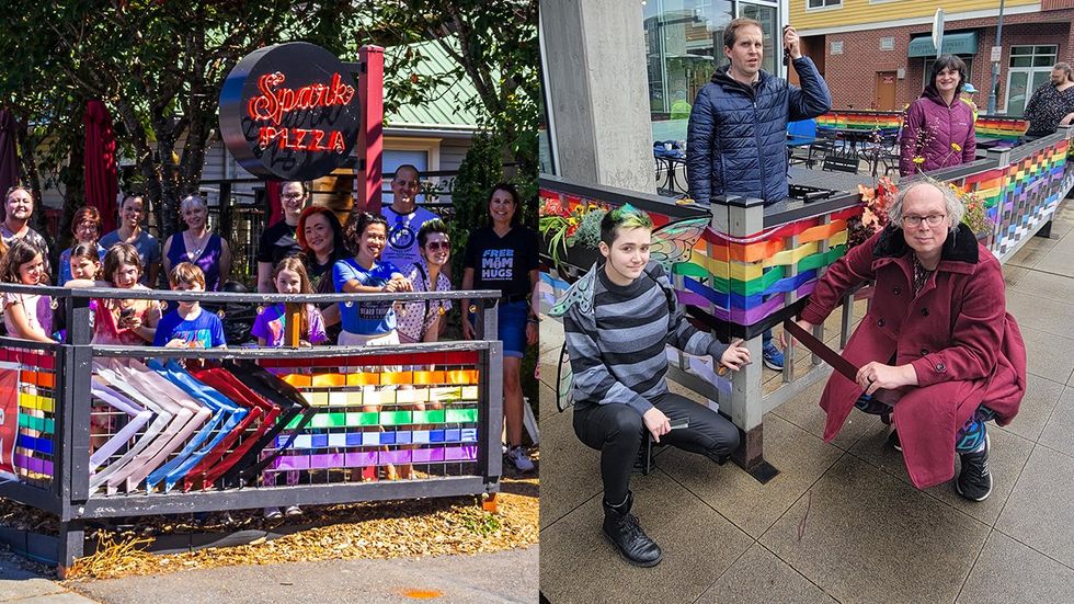 photo gallery Duvall Pride Wall rainbow ribbon weaving community project