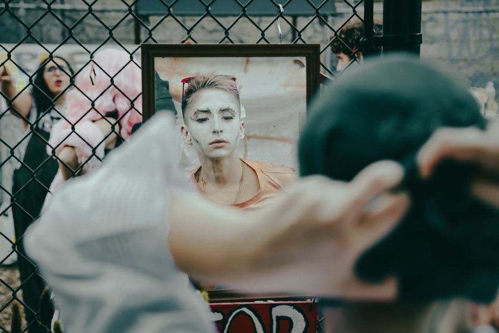 photo gallery Full Moon Drag troupe anti Zionist Jewish queer artists HOT 2 ROT Sukkot Drag Spectacular outside community garden Brooklyn NY