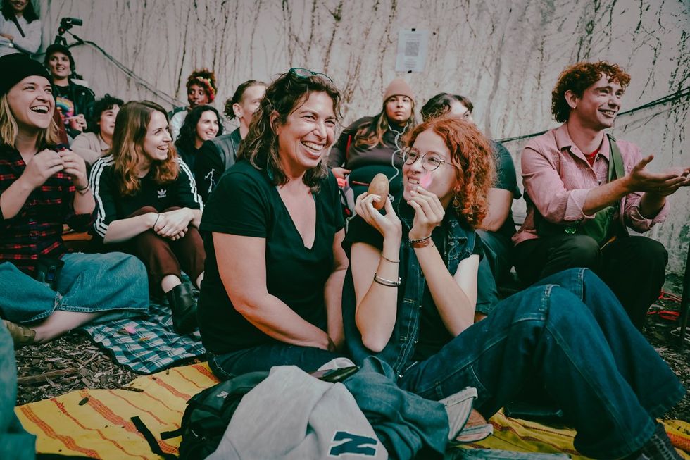 photo gallery Full Moon Drag troupe anti Zionist Jewish queer artists HOT 2 ROT Sukkot Drag Spectacular outside community garden Brooklyn NY