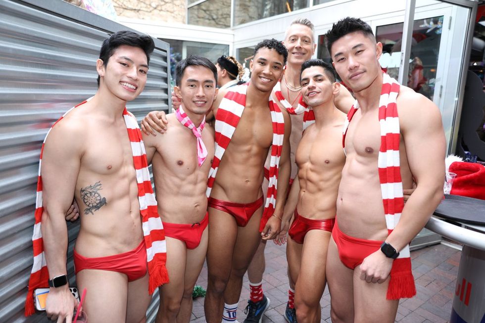 photo gallery gay bar Sidetrack Chicago Santa Speedo Run party 2024