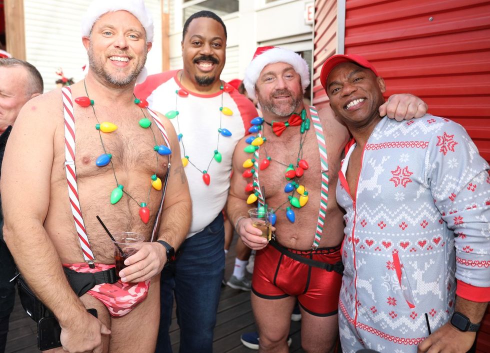 photo gallery gay bar Sidetrack Chicago Santa Speedo Run party 2024