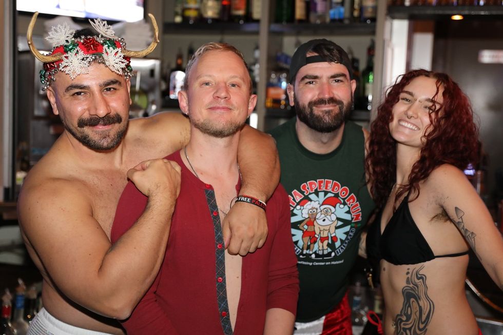 photo gallery gay bar Sidetrack Chicago Santa Speedo Run party 2024