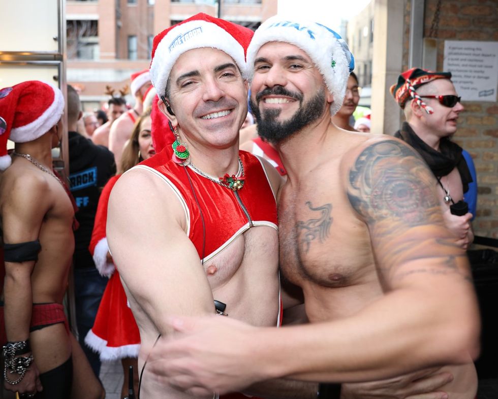 photo gallery gay bar Sidetrack Chicago Santa Speedo Run party 2024