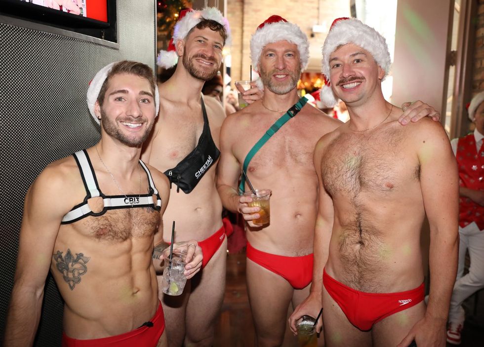 photo gallery gay bar Sidetrack Chicago Santa Speedo Run party 2024