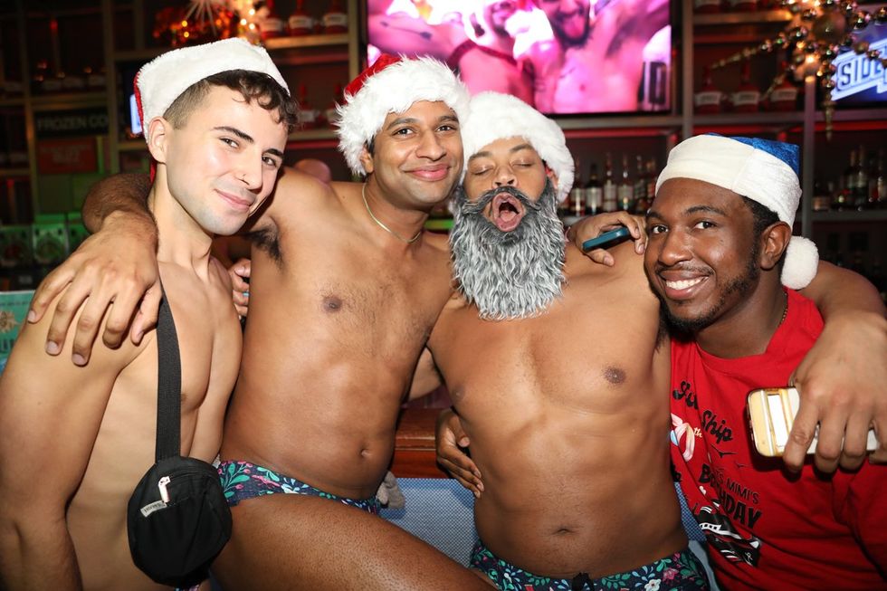 photo gallery gay bar Sidetrack Chicago Santa Speedo Run party 2024