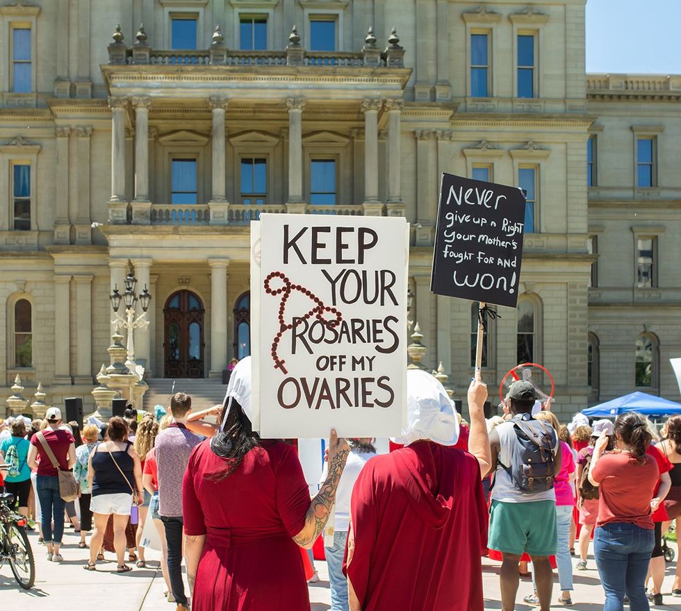 Photo Gallery LGBTQ bodily autonomy laws take effect starting 2024 Michigan Lansing state capitol building Abortion Ban Protest rally