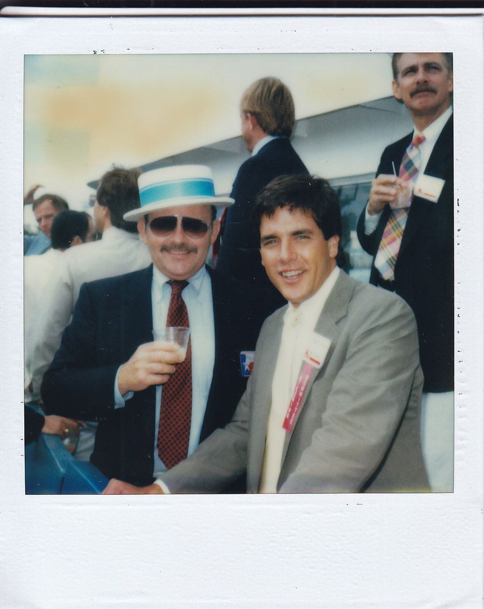 photo gallery Polaroids spanning from 1964 to 1991 documenting Houston male throuple John Jay Hollenburger Arthur Slaughter Gary Grether aka JAG and their social circle