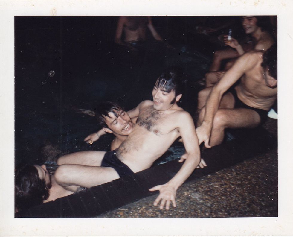 photo gallery Polaroids spanning from 1964 to 1991 documenting Houston male throuple John Jay Hollenburger Arthur Slaughter Gary Grether aka JAG and their social circle