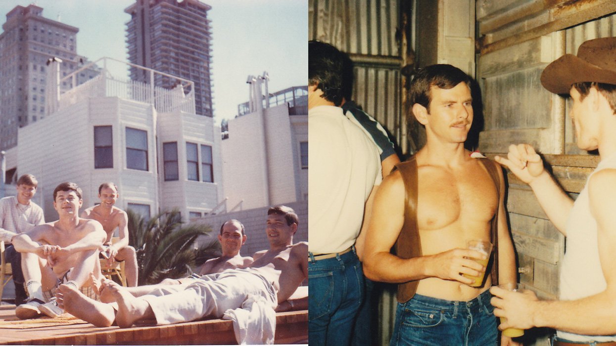 photo gallery Polaroids spanning from 1964 to 1991 documenting Houston male throuple John Jay Hollenburger Arthur Slaughter Gary Grether aka JAG and their social circle