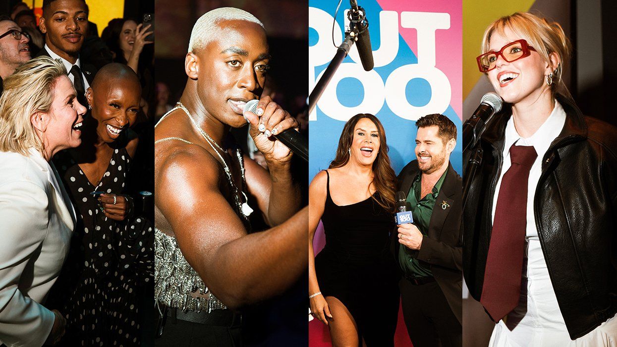 photo gallery queer photographer Roland Fitz Out100 2024 party pics including Tracy E Gilchrist Cynthia Erivo Vincint karla sofÃa gascón stephen walker renee rapp