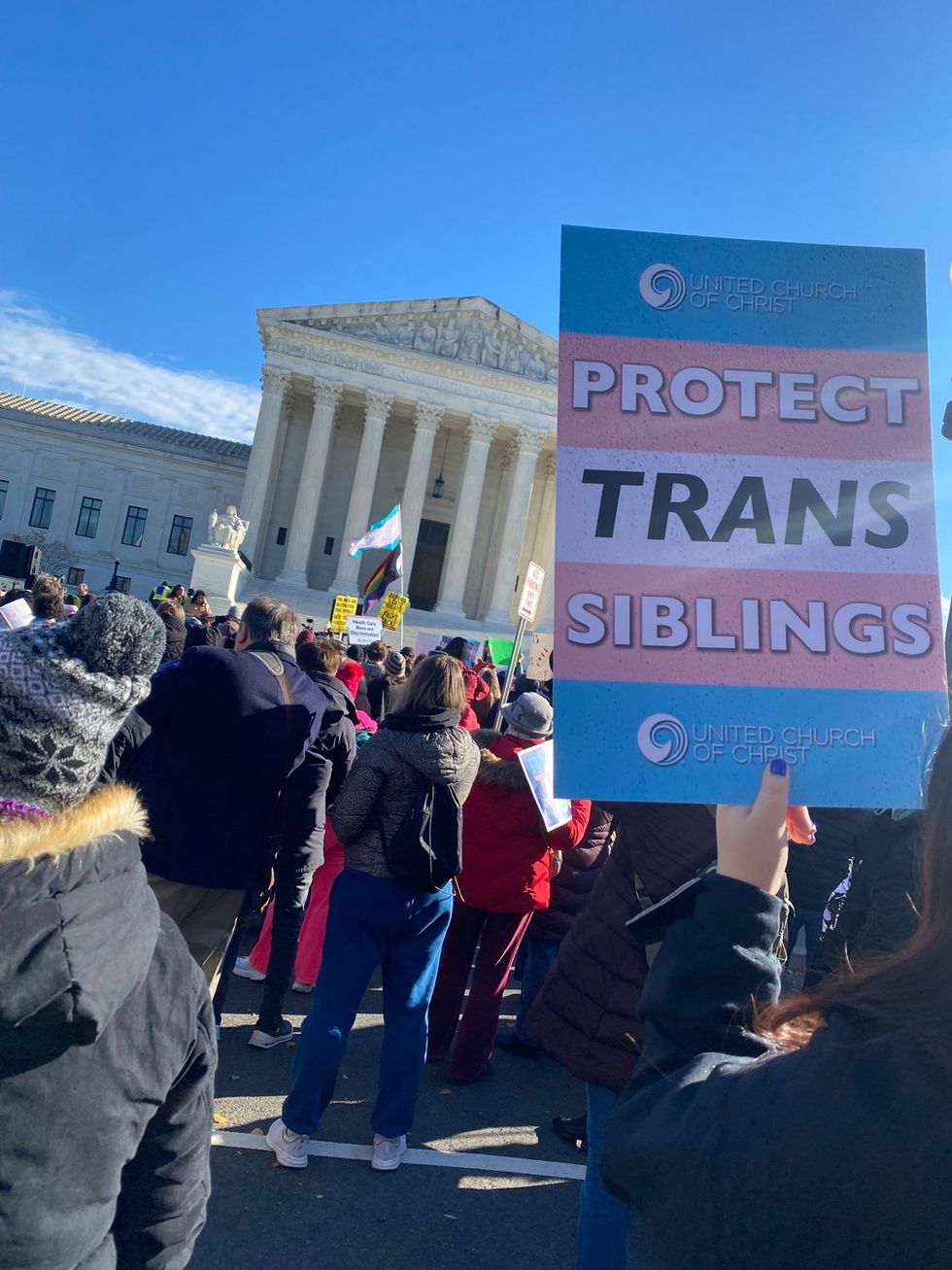 photo gallery Skrmetti gender affirming care case protest at the US Supreme Court in support of transgender youth opening oral arguments by Chase Strangio