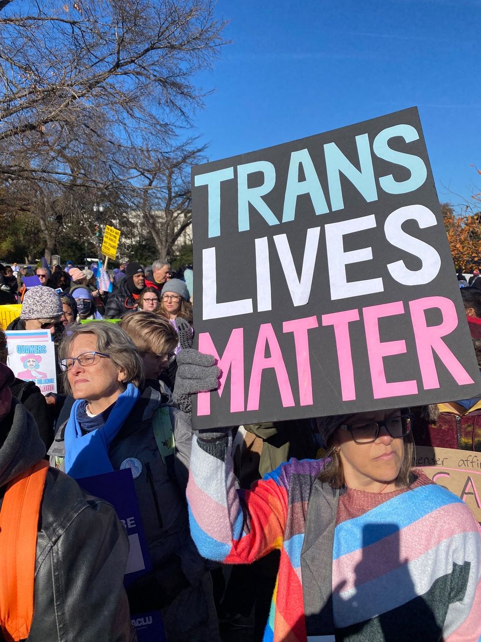 photo gallery Skrmetti gender affirming care case protest at the US Supreme Court in support of transgender youth opening oral arguments by Chase Strangio