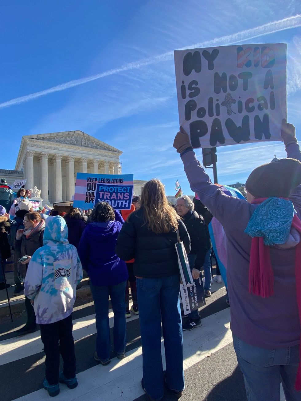 photo gallery Skrmetti gender affirming care case protest at the US Supreme Court in support of transgender youth opening oral arguments by Chase Strangio