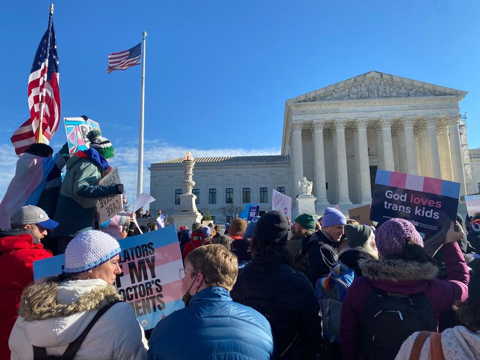 photo gallery Skrmetti gender affirming care case protest at the US Supreme Court in support of transgender youth opening oral arguments by Chase Strangio