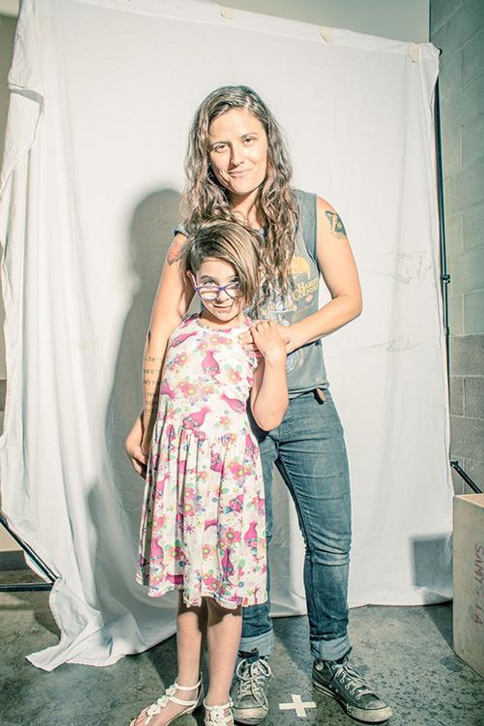 Photographer Jen Rosentstein (right) with subject.