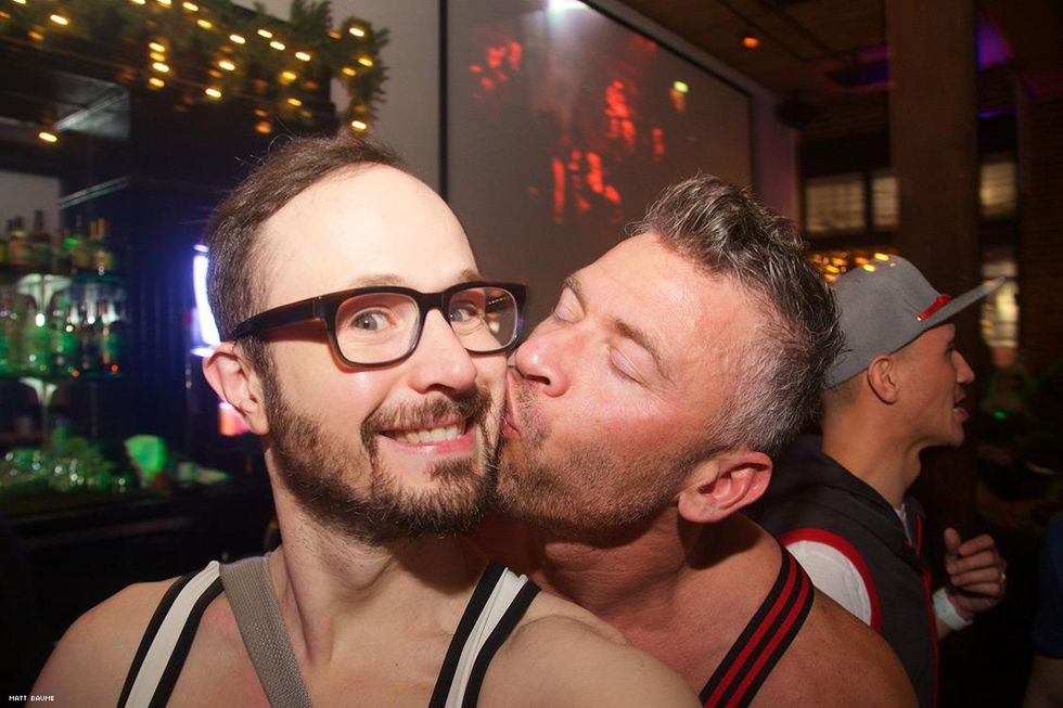 Photographer Matt Baume allows Terry Miller to lay his lips on.