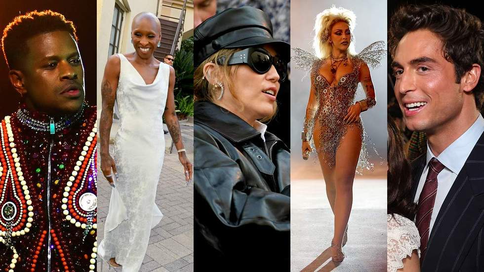 Photos of Jeremy Pope Cynthia Erivo Miley Cyrus Doja Cat and Benito Skinner from from Vogue World Hollywood 2025 