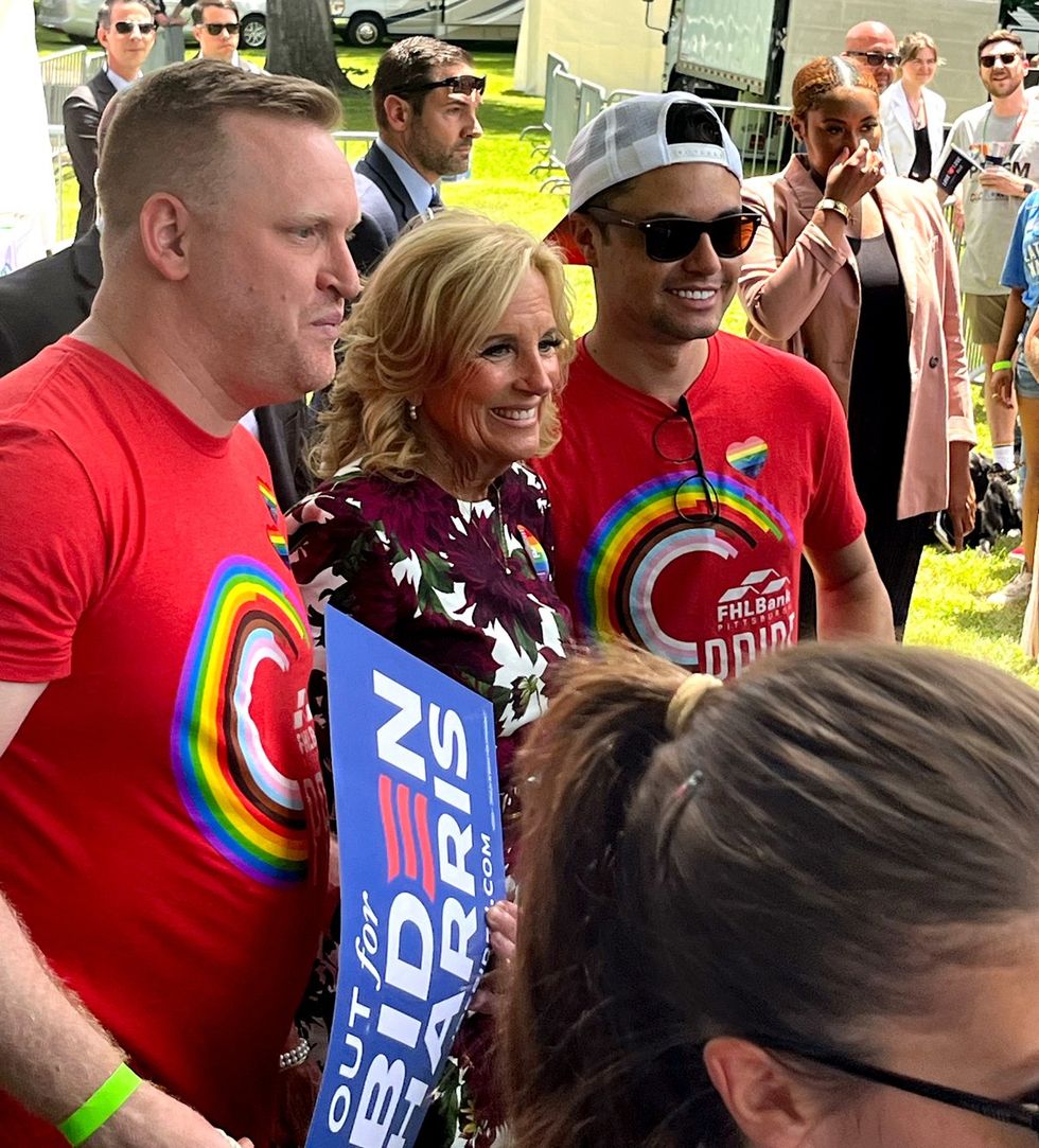 Pittsburgh LGBTQ Pride festival surprise FLOTUS visit press pool writer Christopher Wiggins