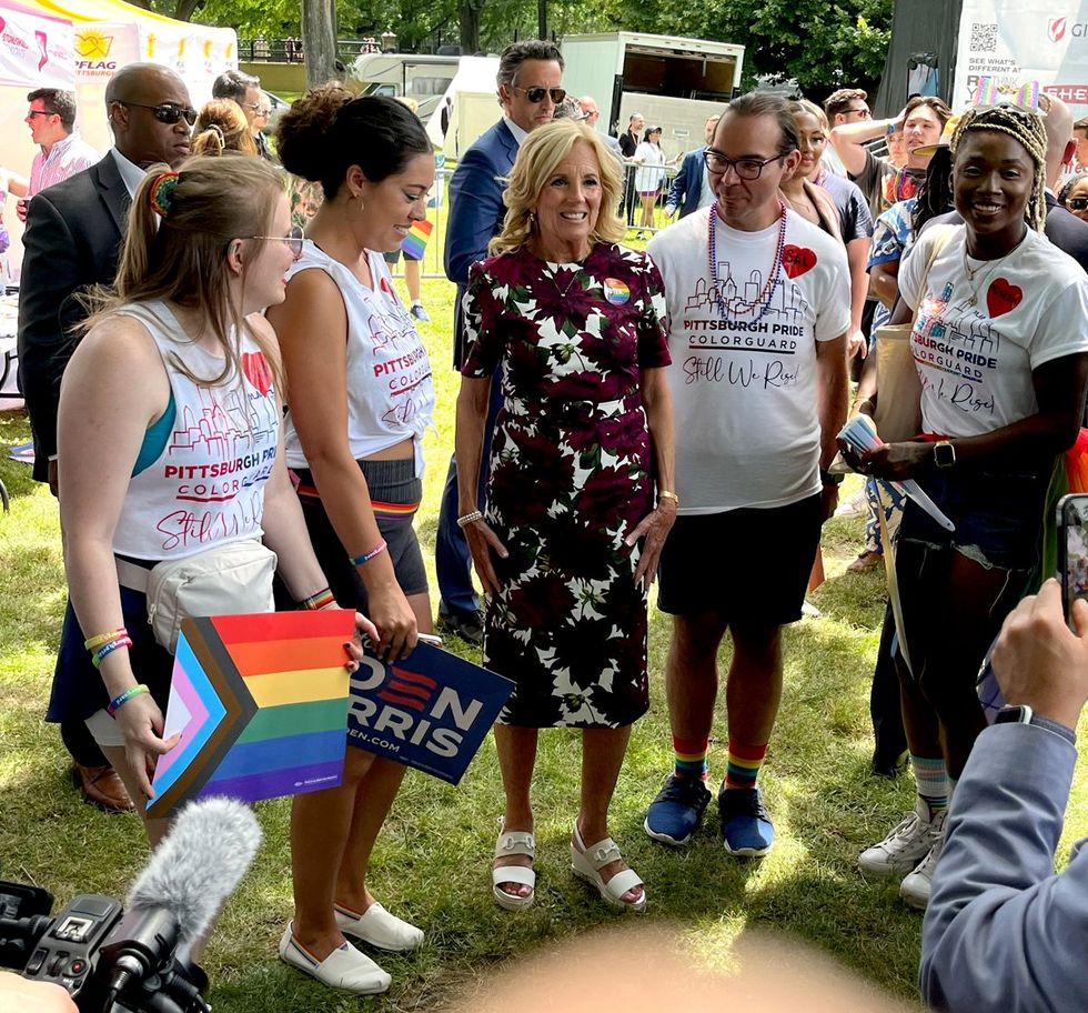 Pittsburgh LGBTQ Pride festival surprise FLOTUS visit press pool writer Christopher Wiggins
