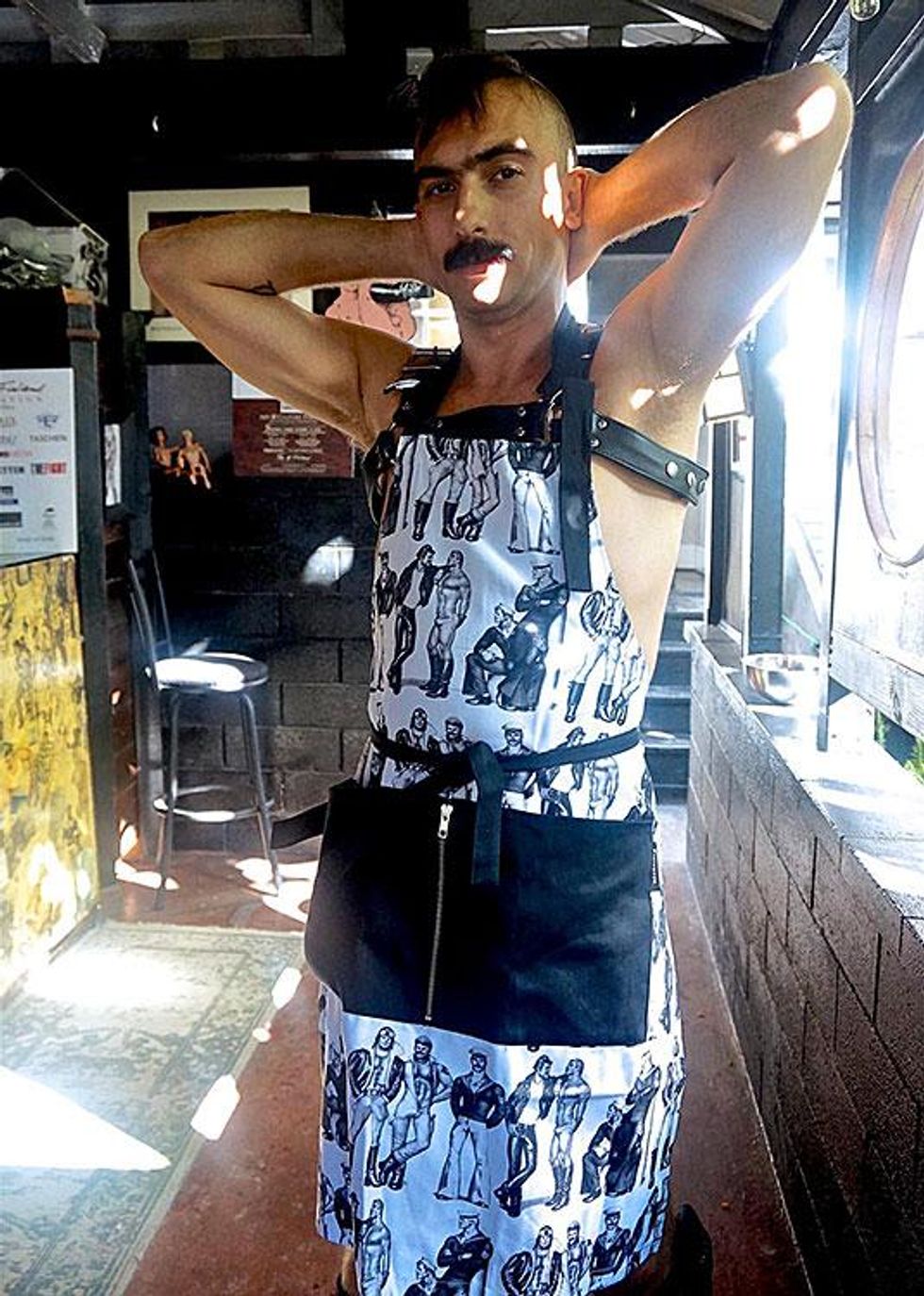 Pockets, zips, and completely open in the back. Fashion and function.