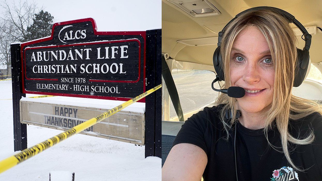 Police crime scene tape after mass shooting incident at Abundant Life Christian School Madison Wisconsin December 2024 alongside transgender Army Black Hawk pilot Jo Ellis