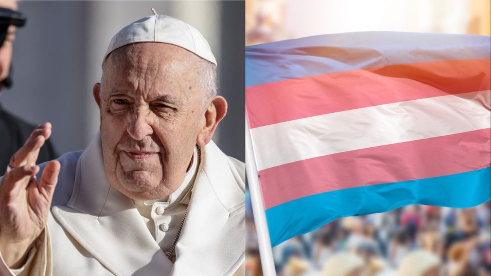Pope Francis and Trans Pride Flag