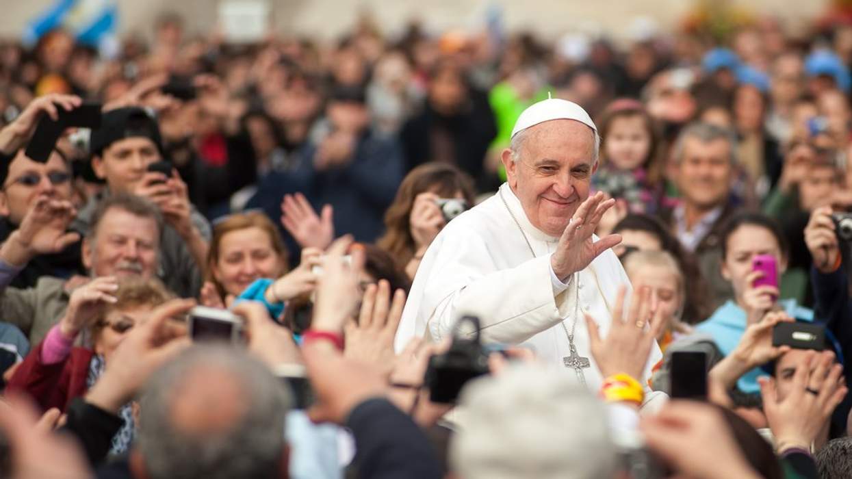 Pope Francis I greets worshippers in Rome, Italy, on April 04, 2013