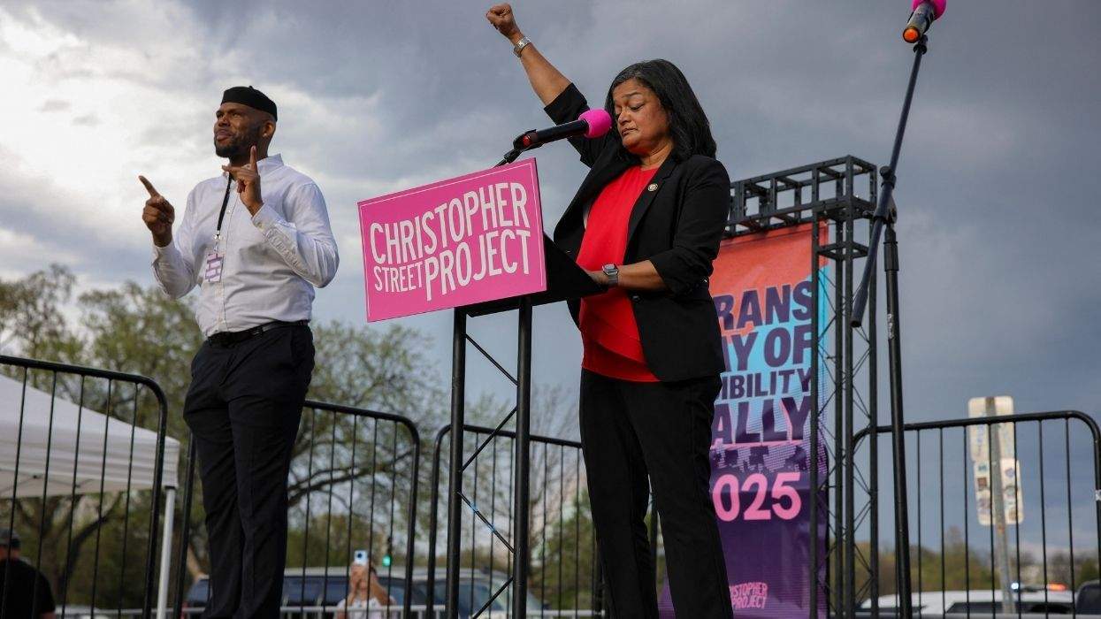 pramila jayapal speaking at trans day of visibility rally 2025