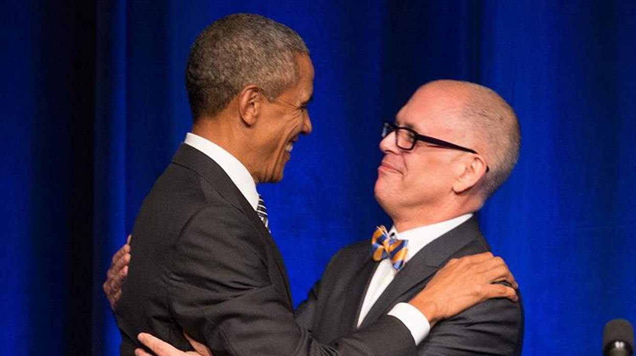 President Barack Obama (left) and Jim Obergefell