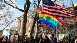 Hundreds fill the streets near Stonewall as NYC community members reraised Pride flag Trump ordered removed