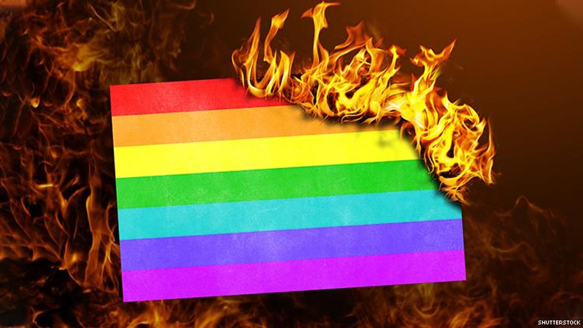 Pride Flag Burned