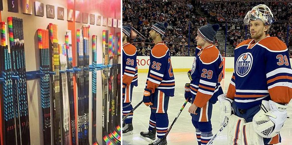 Edmonton Oilers become first NHL team to use Pride Tape, supporting LGBTQ  youth outreach and equality