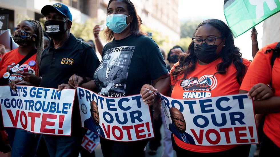 Protect Voting Rights Black African American protesters