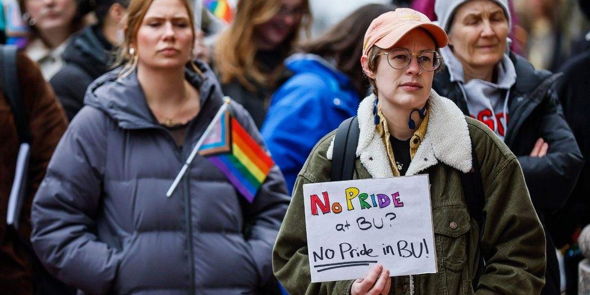Boston University removed Pride flags. Backlash forced its president to back off