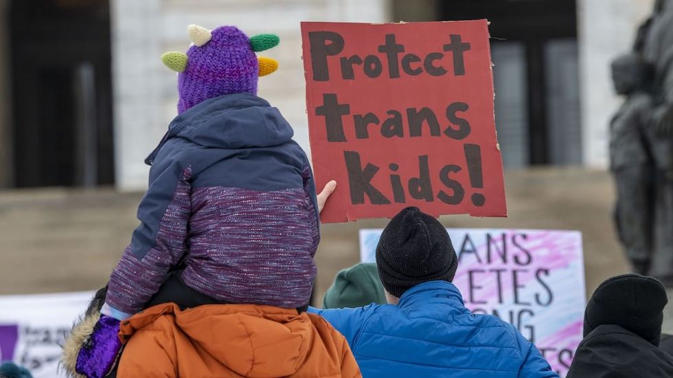 Protesters at transgender rights rally