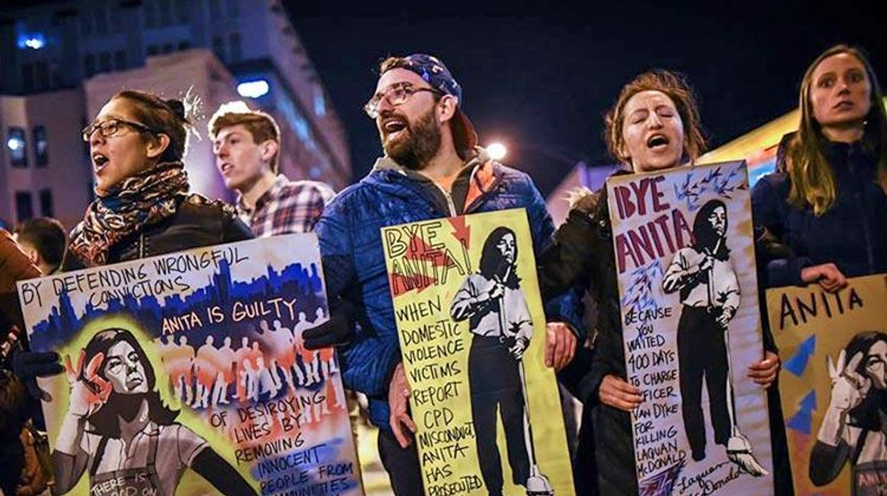 Protesters hold a soft blockade outside the March 11 Donald Trump rally at the University of Illinois at Chicago campus